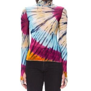 AFRM Zadie tie dye sheer turtleneck